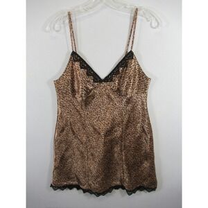 Gilligan & O'Malley Satin Animal Print Chemise Nightgown Women Medium
